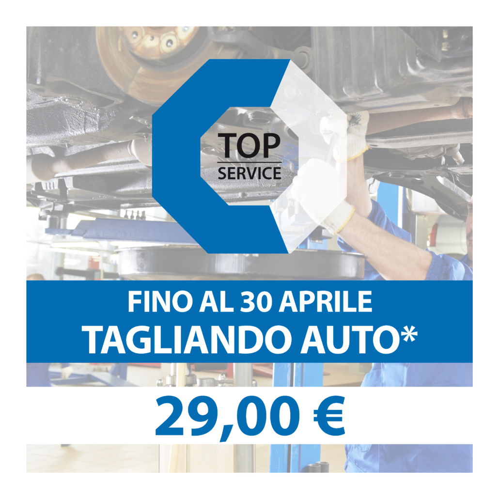 Tagliando Auto* a 29,00€ fino al 30 Aprile da TopService a Quartu Sant'Elena